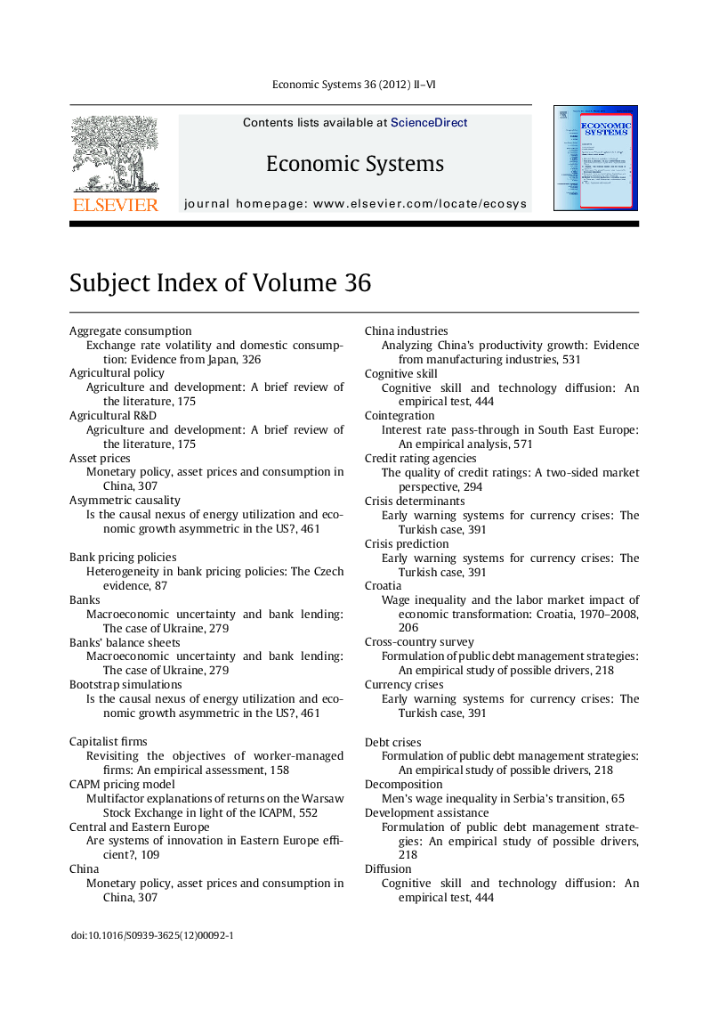Subject Index