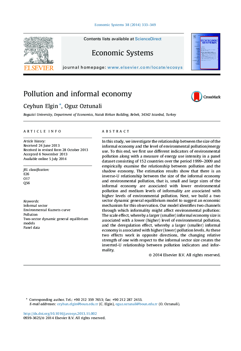 آلودگی و اقتصاد غیر رسمی 