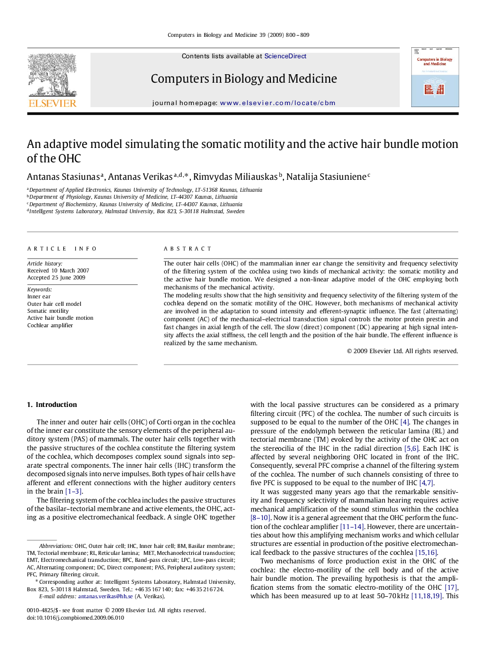 An adaptive model simulating the somatic motility and the active hair bundle motion of the OHC