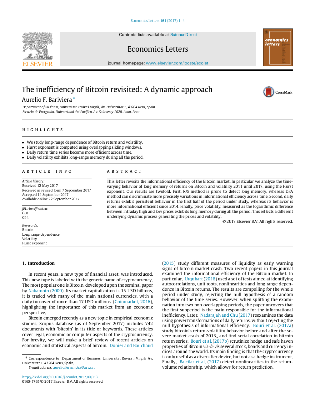 The inefficiency of Bitcoin revisited: A dynamic approach