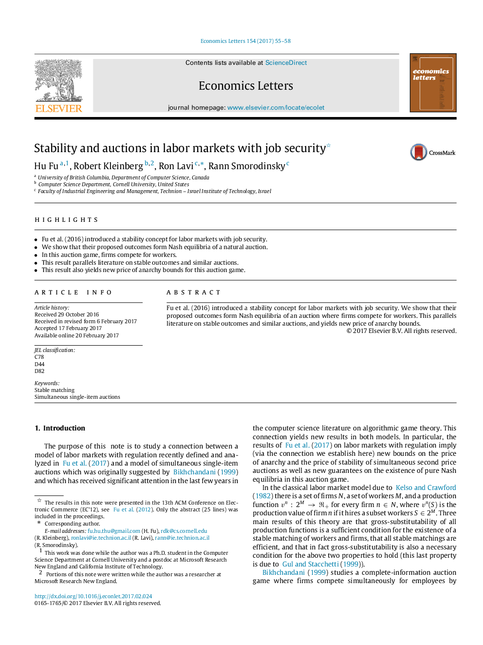 Stability and auctions in labor markets with job security