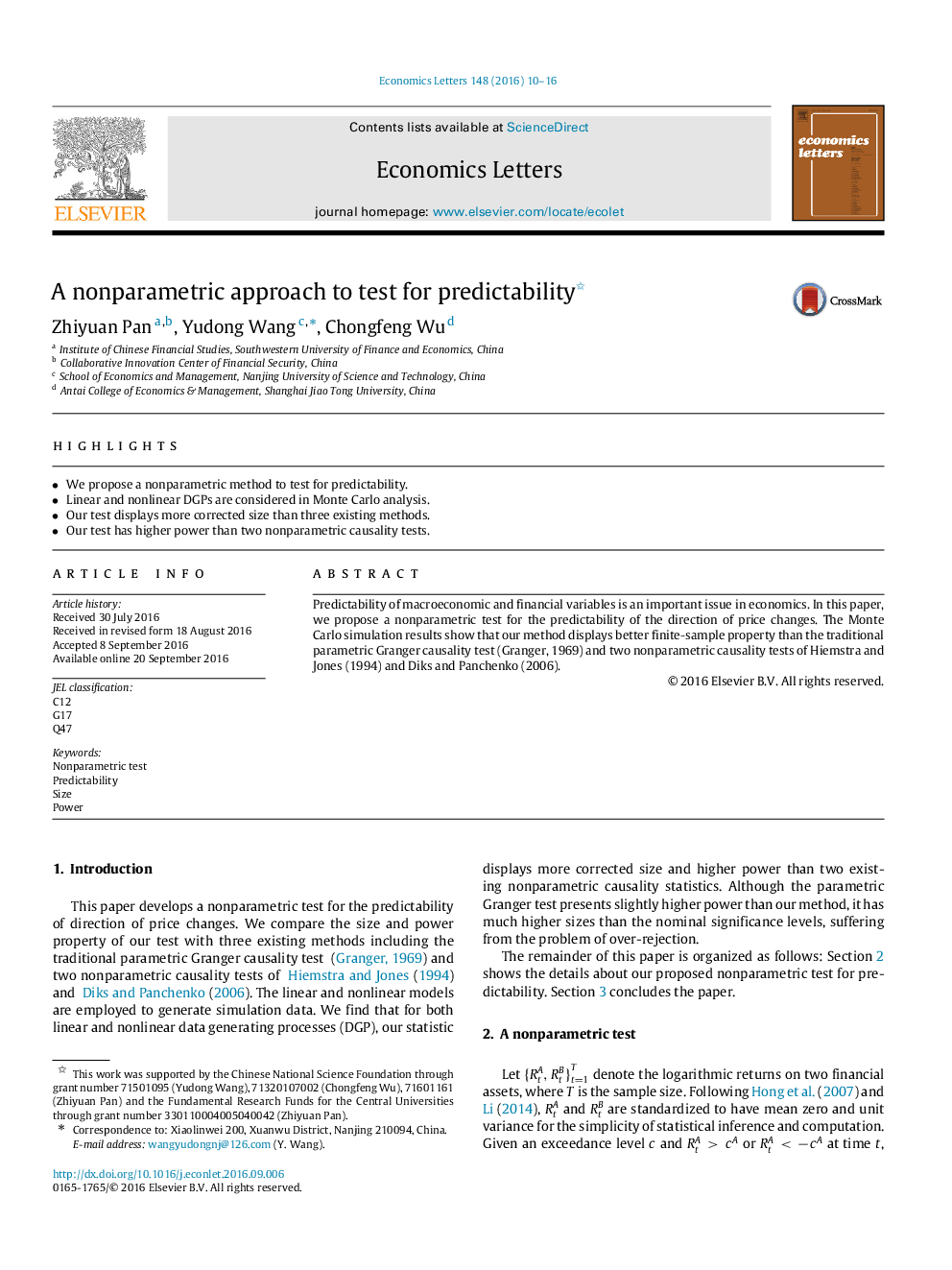 A nonparametric approach to test for predictability 