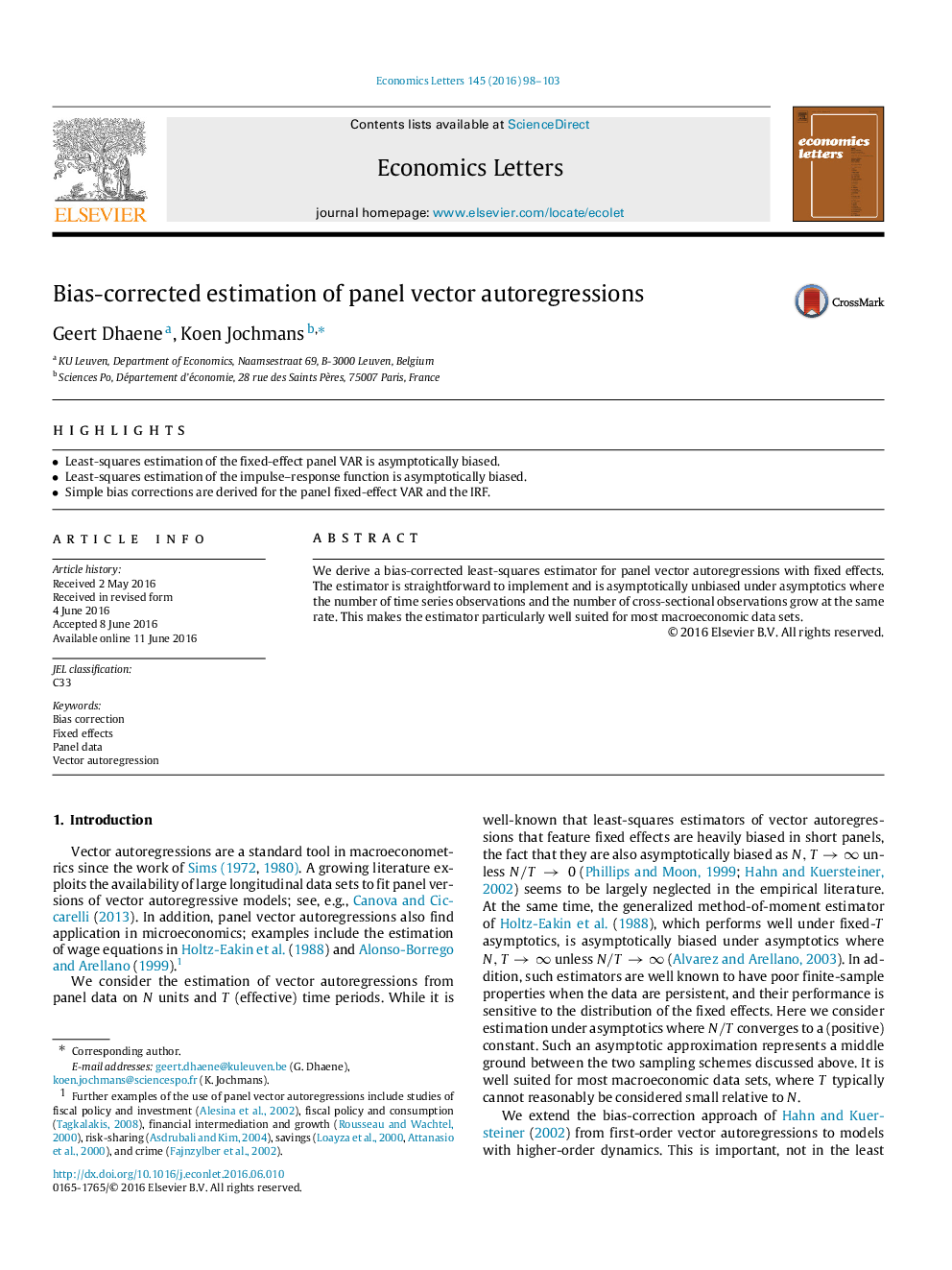 Bias-corrected estimation of panel vector autoregressions