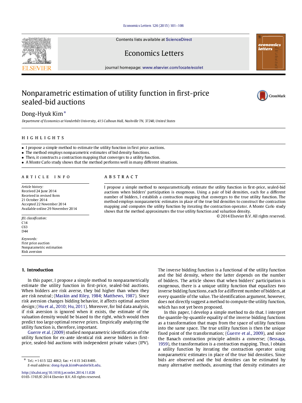 Nonparametric estimation of utility function in first-price sealed-bid auctions