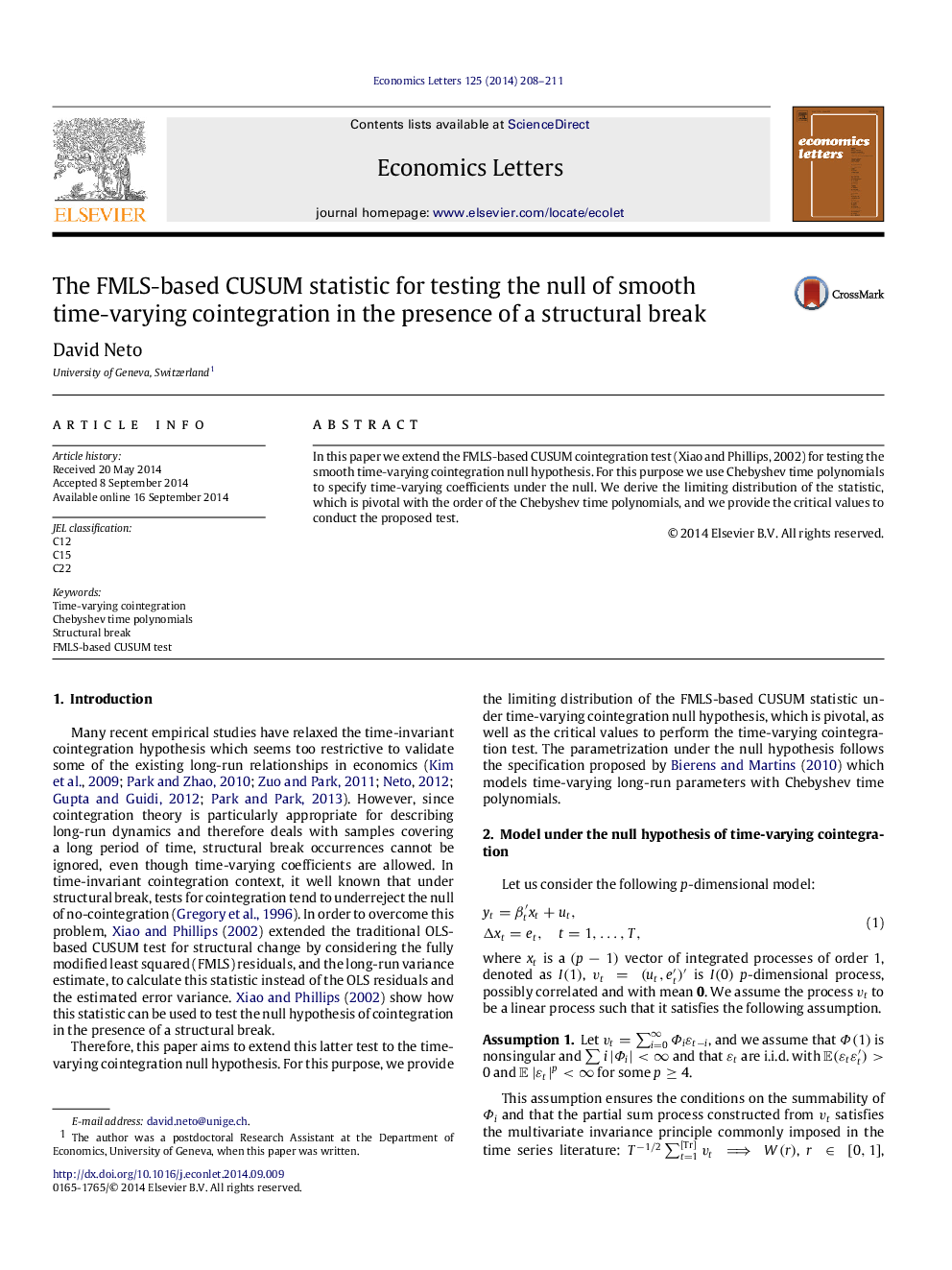 The FMLS-based CUSUM statistic for testing the null of smooth time-varying cointegration in the presence of a structural break