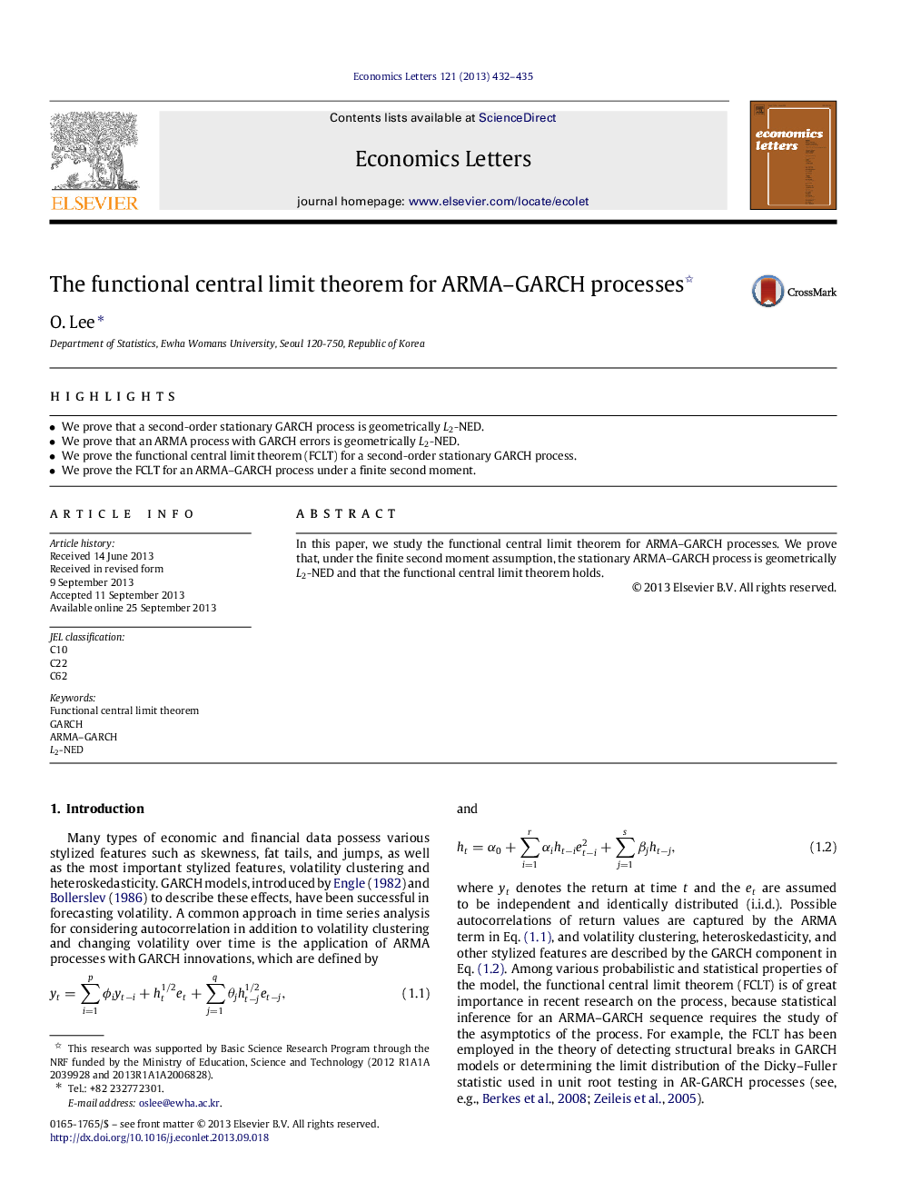 The functional central limit theorem for ARMA-GARCH processes