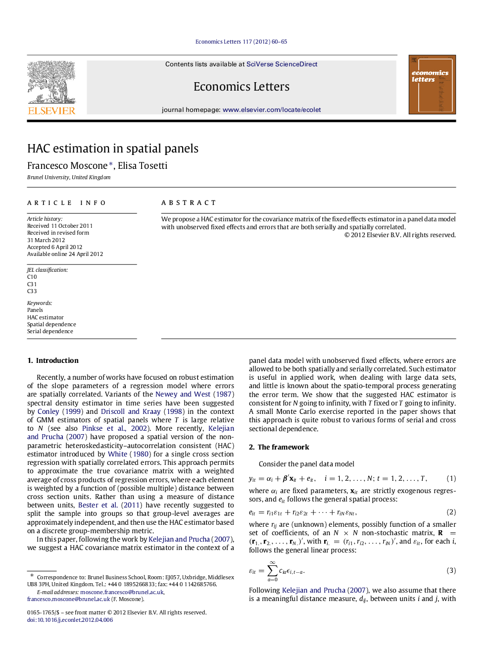 HAC estimation in spatial panels