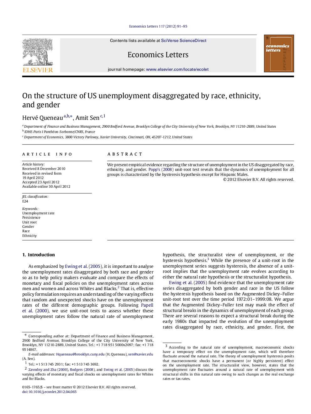 On the structure of US unemployment disaggregated by race, ethnicity, and gender