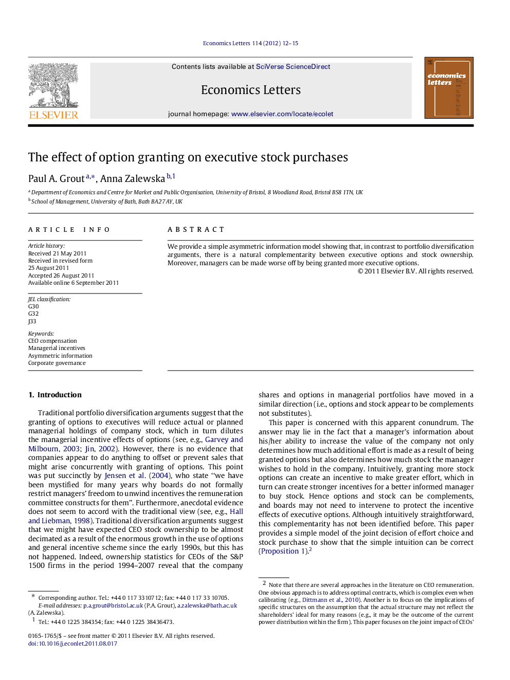 The effect of option granting on executive stock purchases