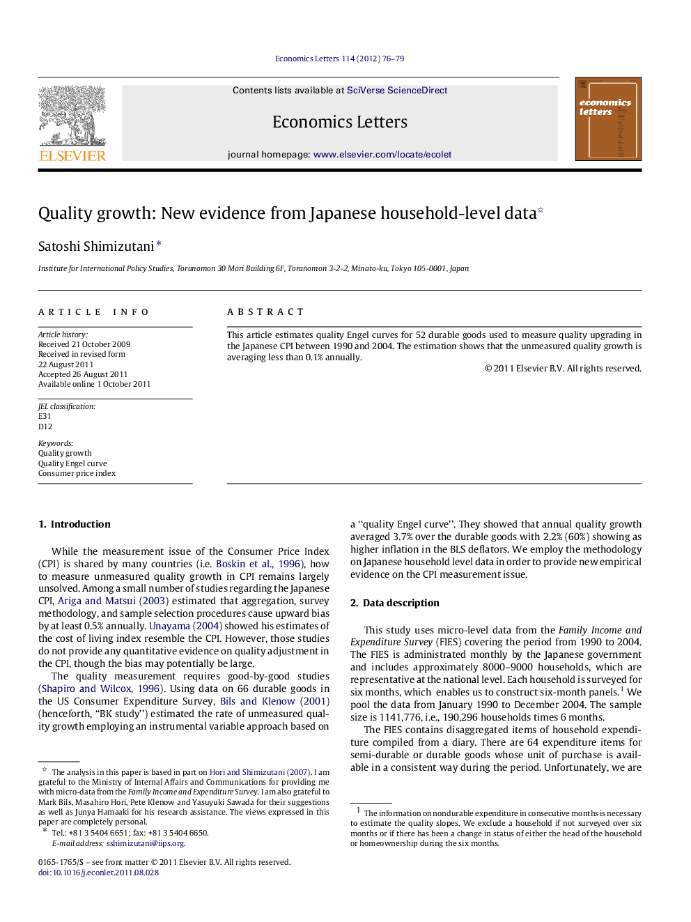 Quality growth: New evidence from Japanese household-level data