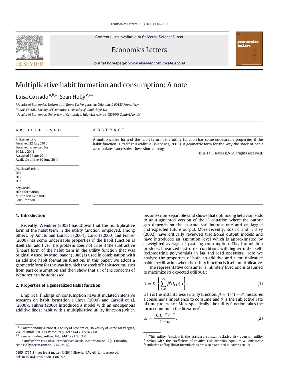 Multiplicative habit formation and consumption: A note