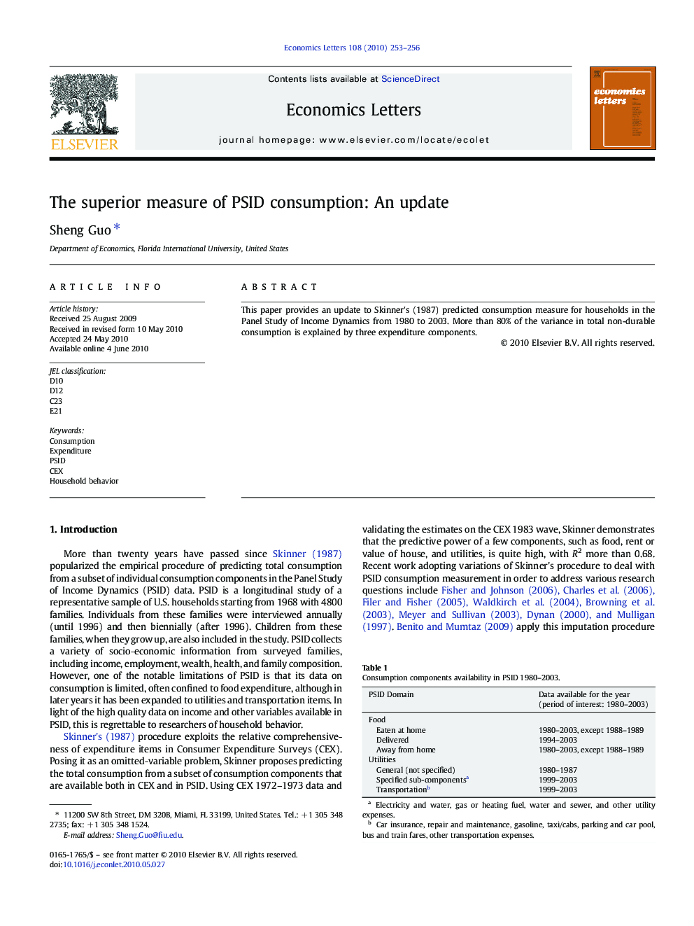 The superior measure of PSID consumption: An update