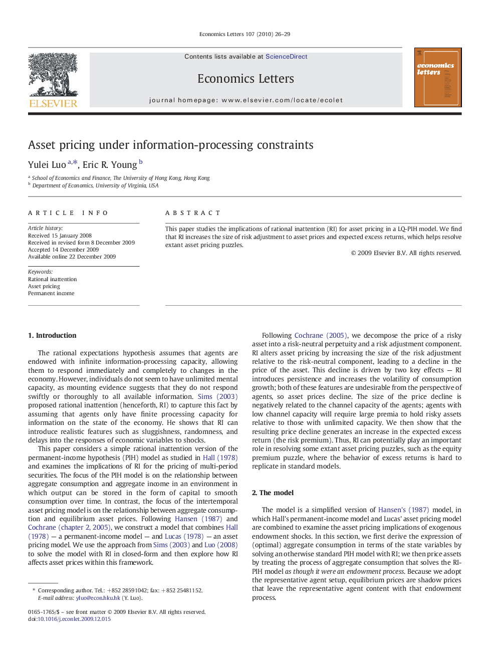 Asset pricing under information-processing constraints