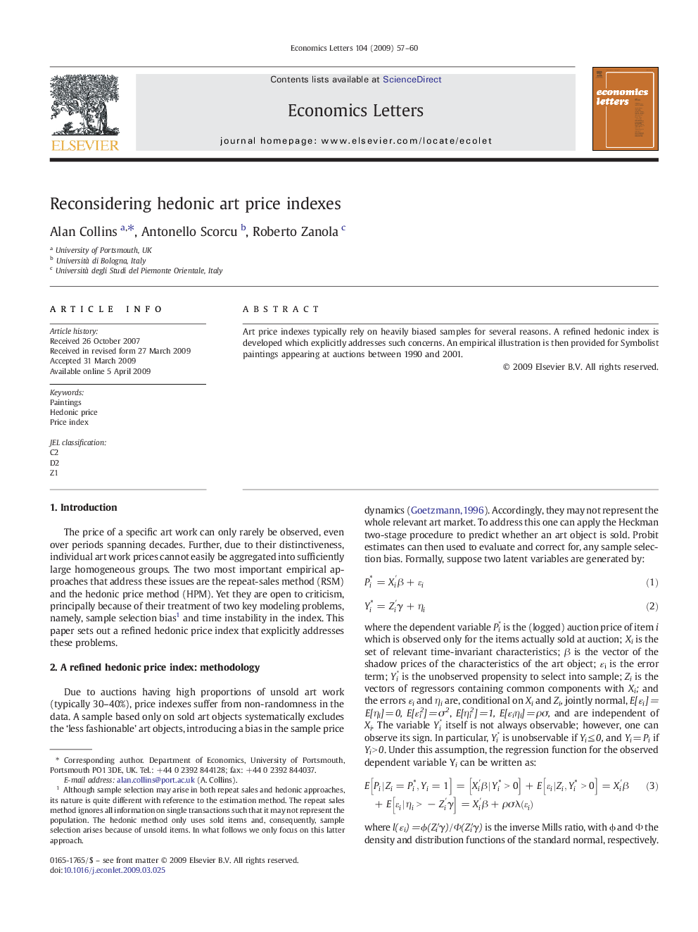 Reconsidering hedonic art price indexes