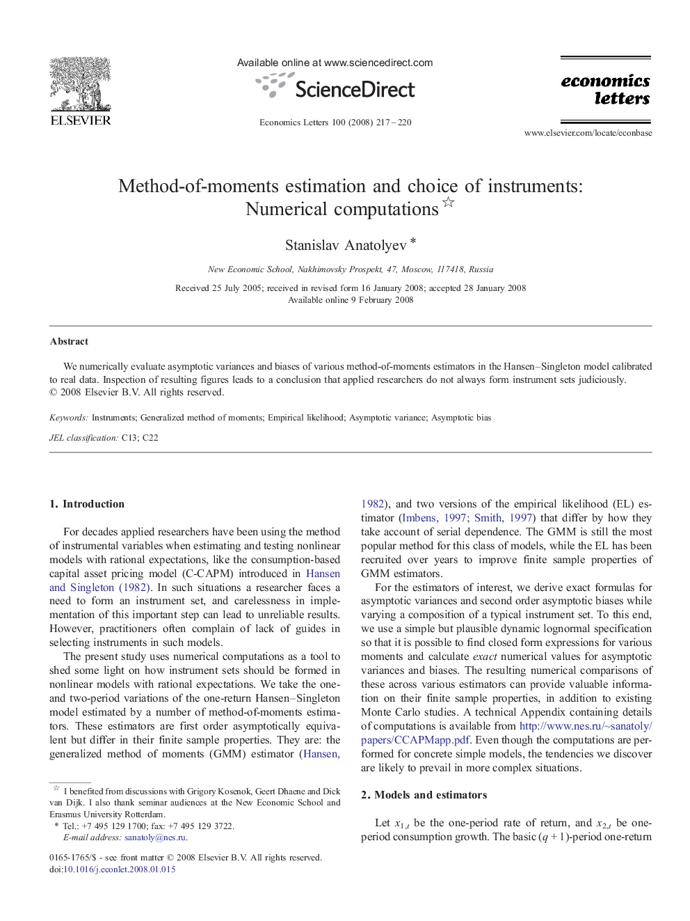 Method-of-moments estimation and choice of instruments: Numerical computations