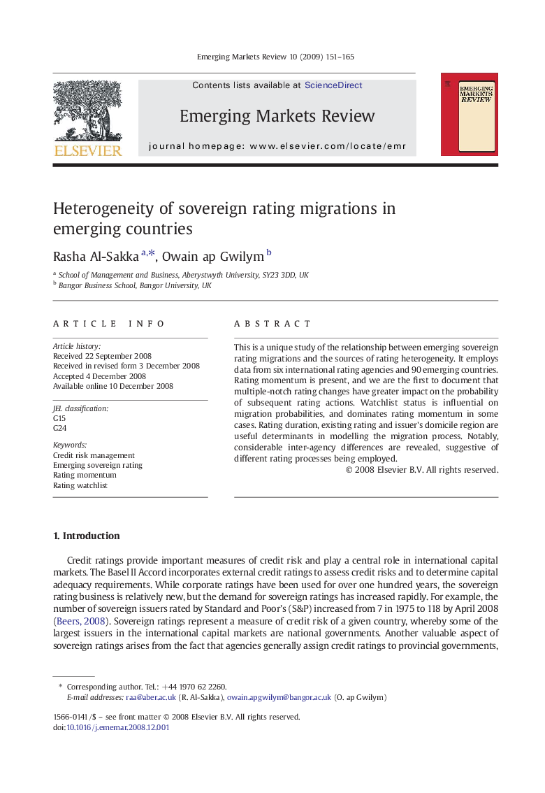 Heterogeneity of sovereign rating migrations in emerging countries