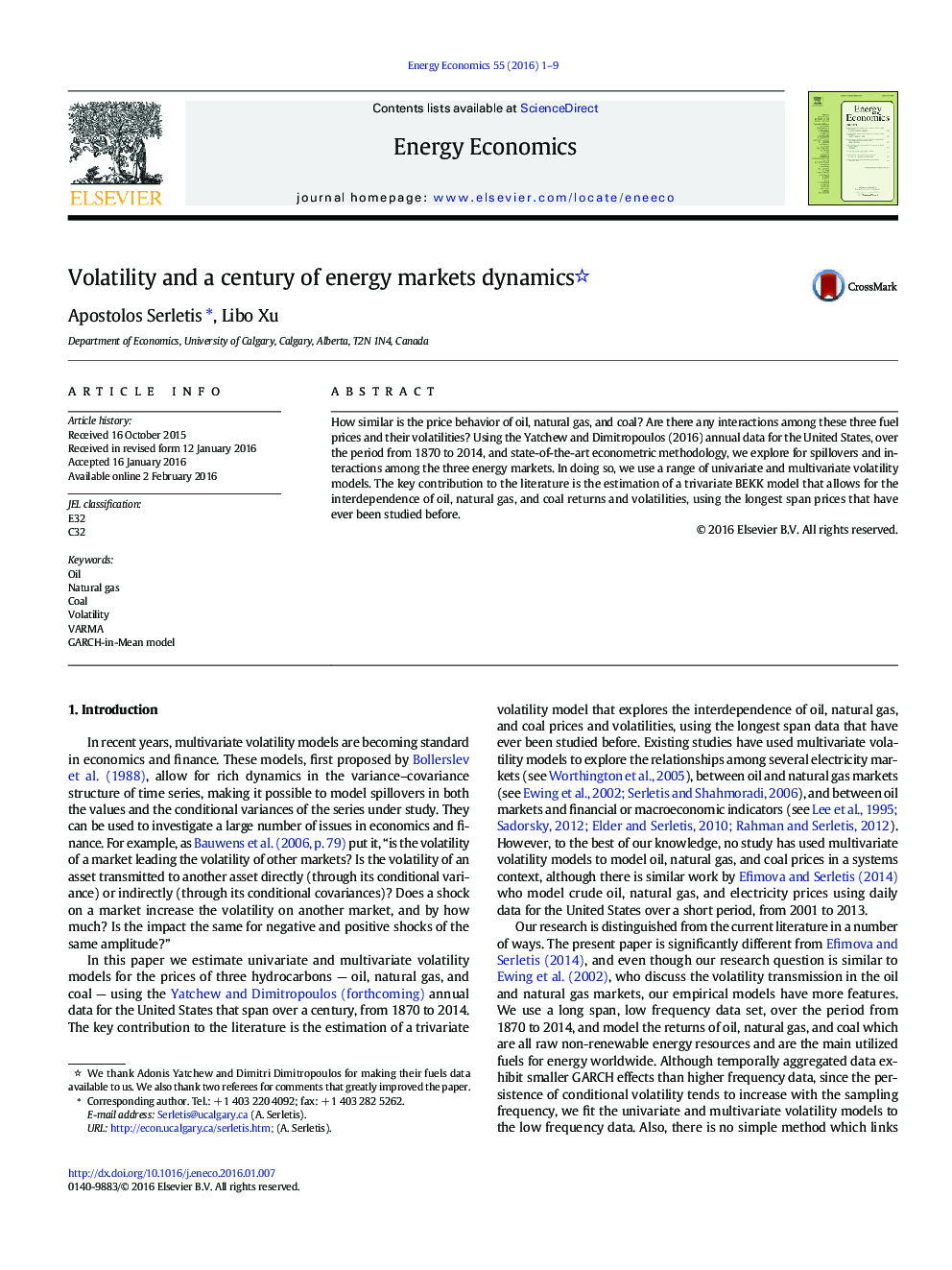 Volatility and a century of energy markets dynamics