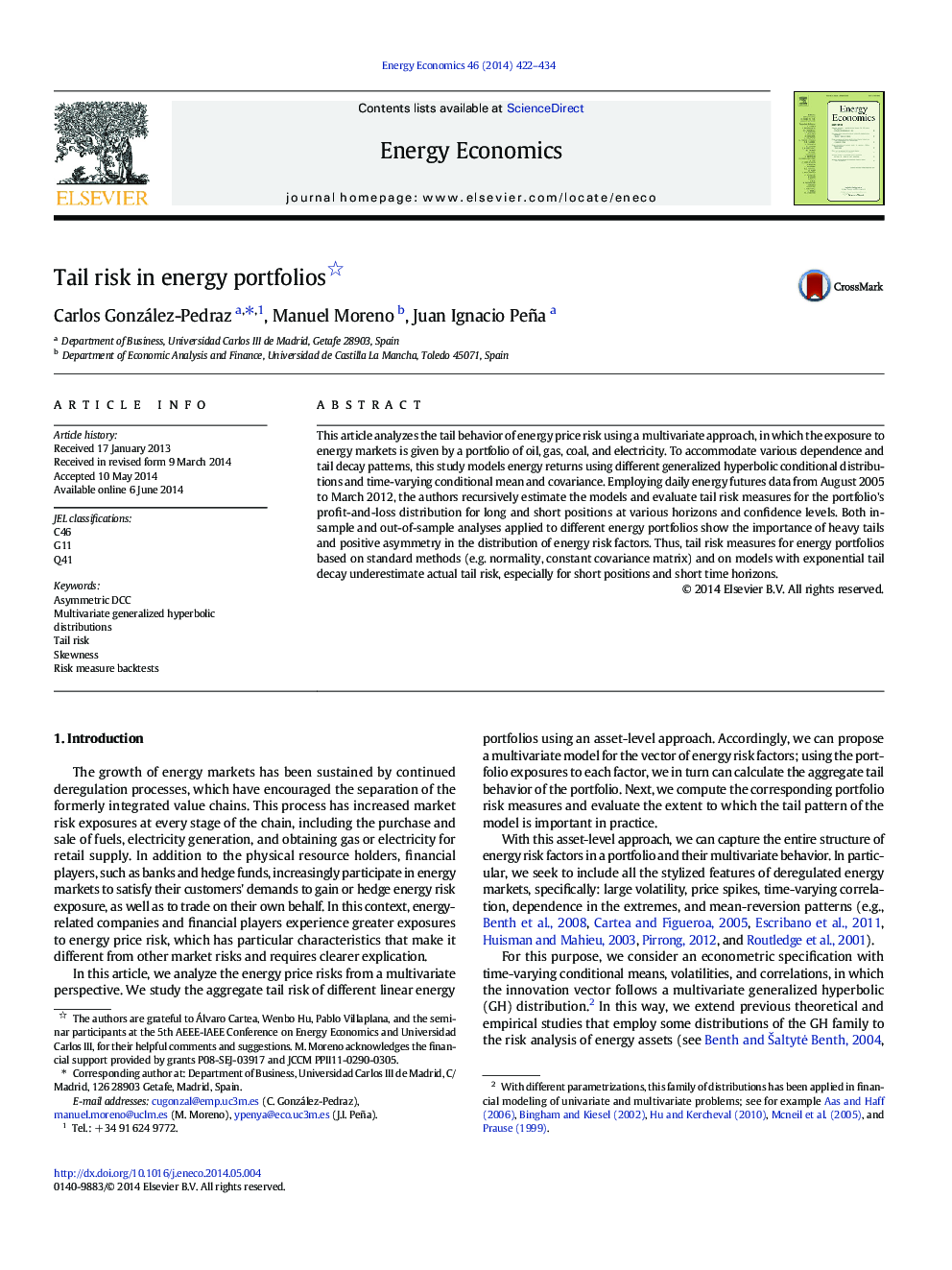 Tail risk in energy portfolios