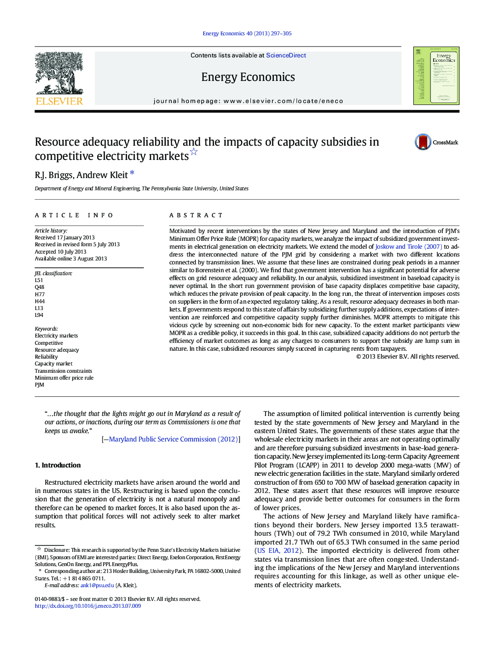 Resource adequacy reliability and the impacts of capacity subsidies in competitive electricity markets