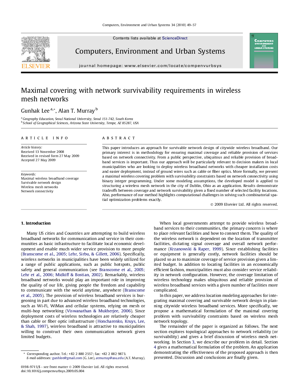 Maximal covering with network survivability requirements in wireless mesh networks