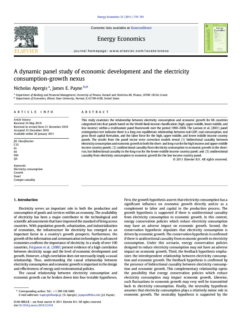 A dynamic panel study of economic development and the electricity consumption-growth nexus