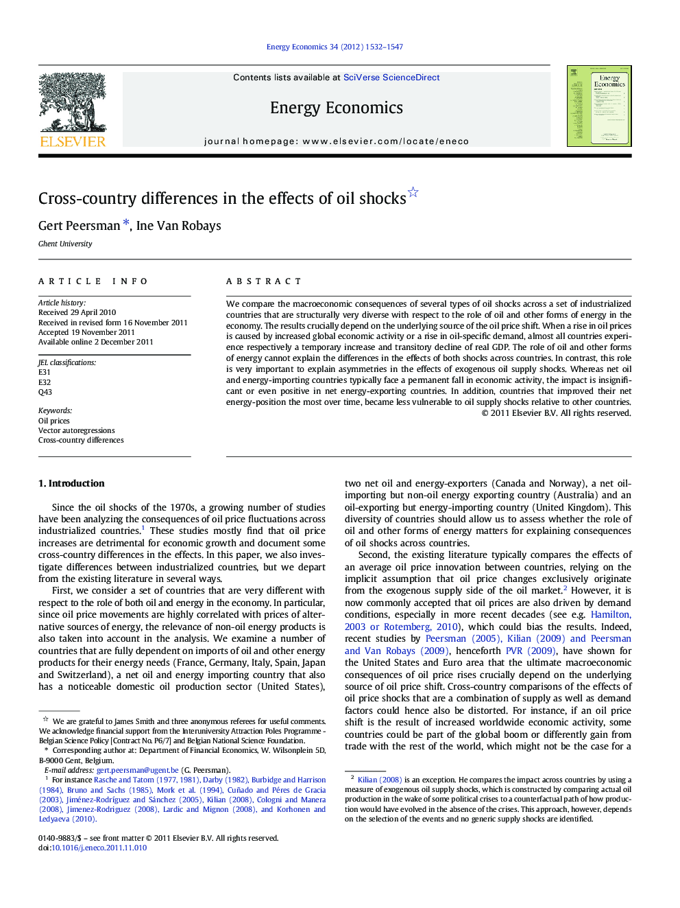 Cross-country differences in the effects of oil shocks