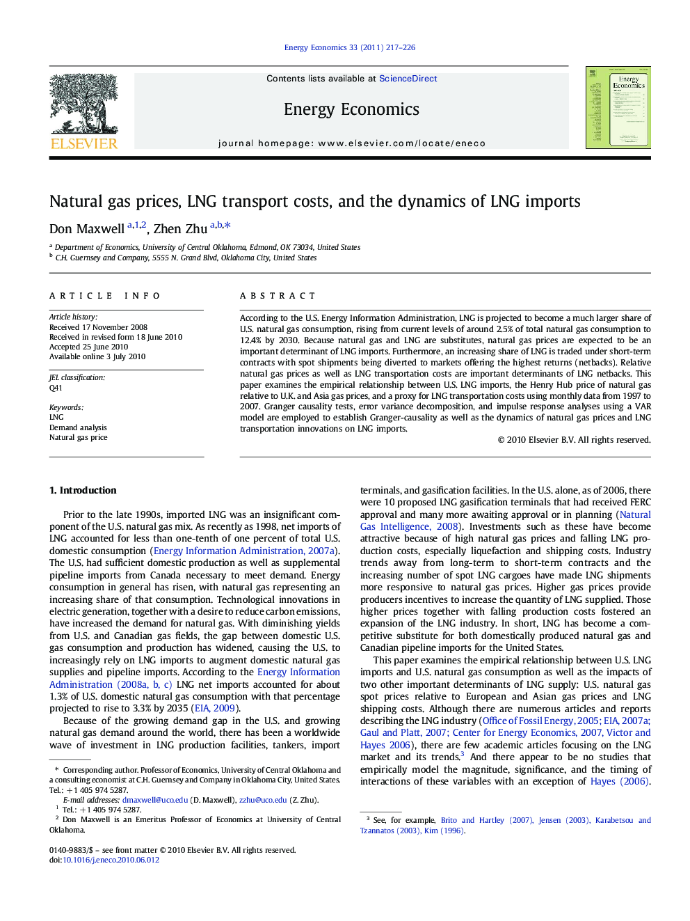 Natural gas prices, LNG transport costs, and the dynamics of LNG imports