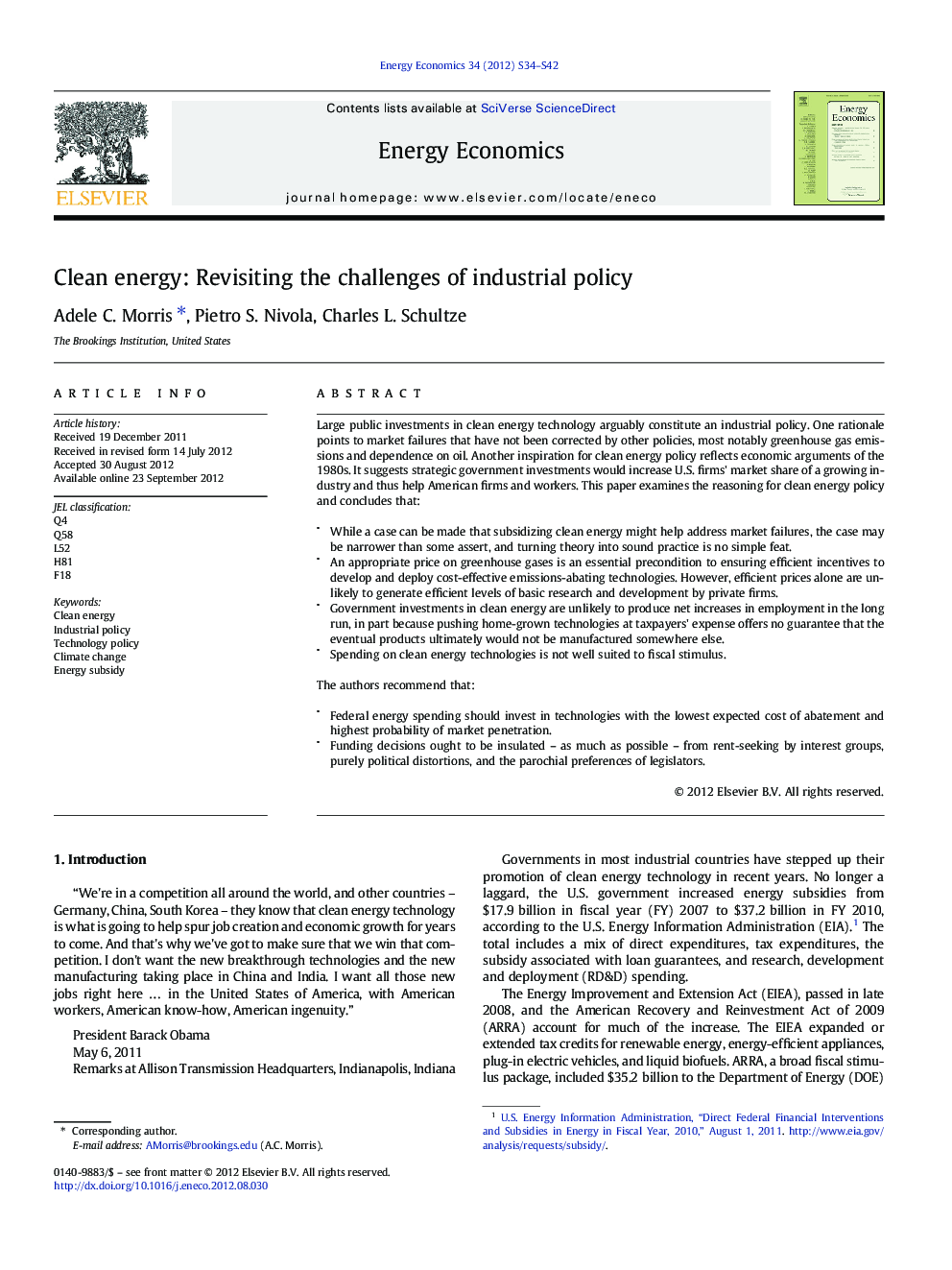 Clean energy: Revisiting the challenges of industrial policy