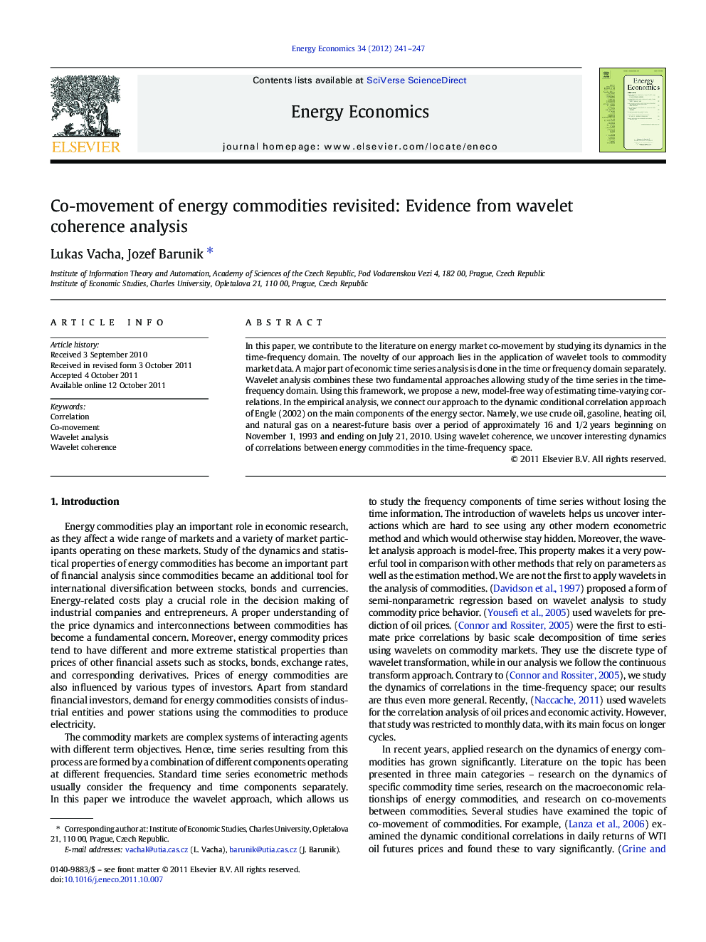 Co-movement of energy commodities revisited: Evidence from wavelet coherence analysis