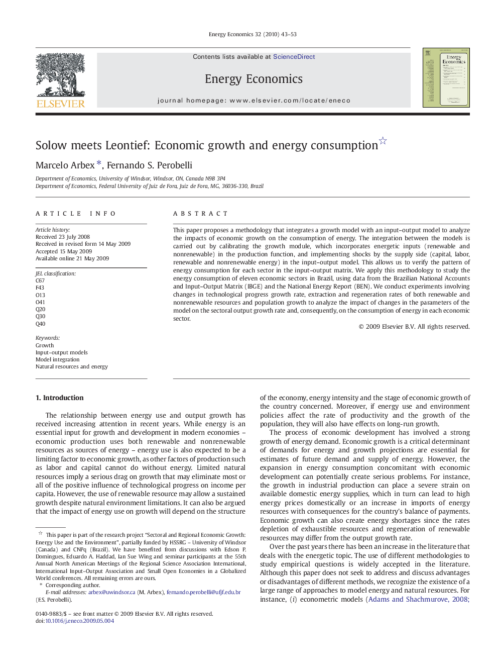 Solow meets Leontief: Economic growth and energy consumption