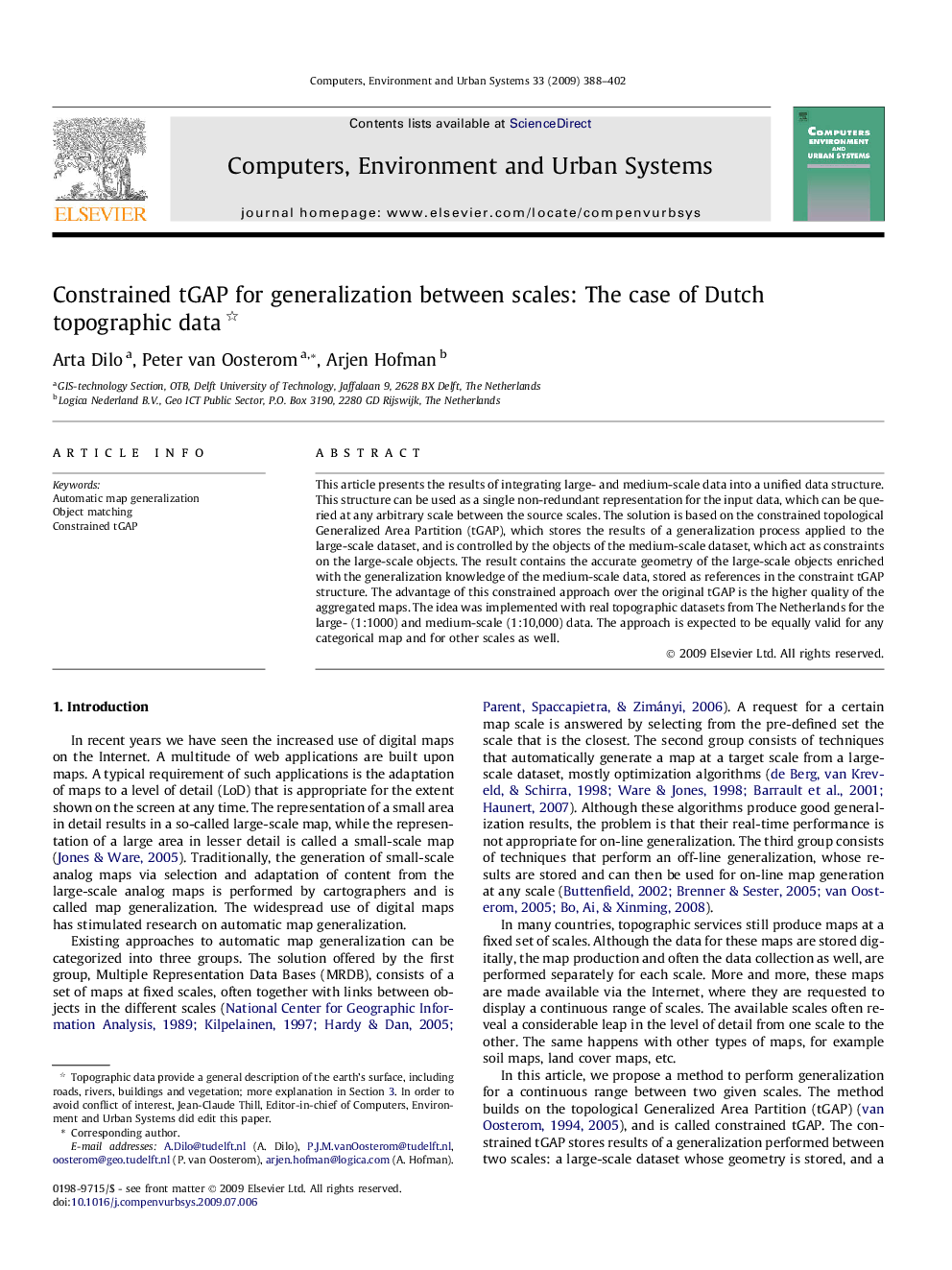 Constrained tGAP for generalization between scales: The case of Dutch topographic data 