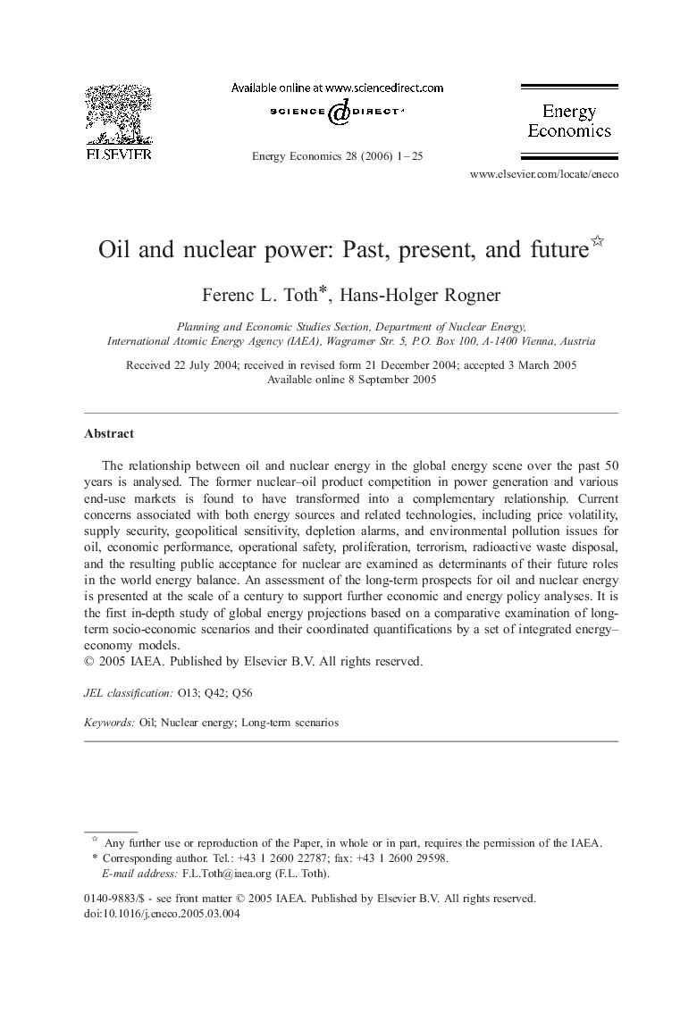 Oil and nuclear power: Past, present, and future