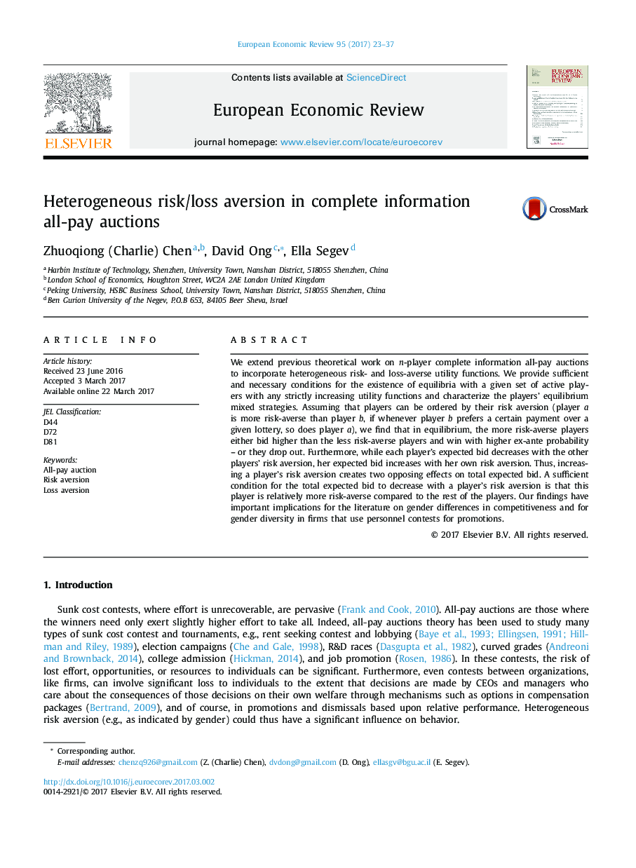 Heterogeneous risk/loss aversion in complete information all-pay auctions