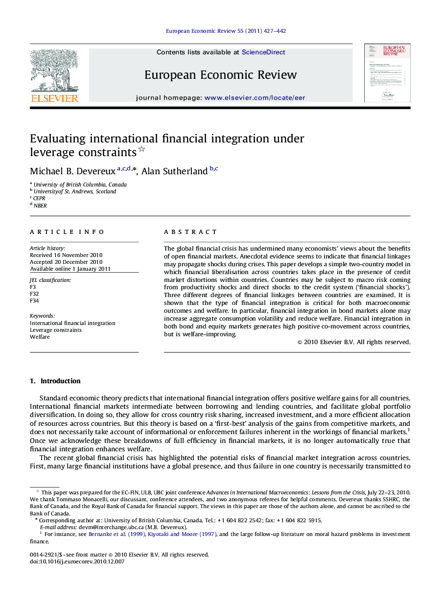 Evaluating international financial integration under leverage constraints