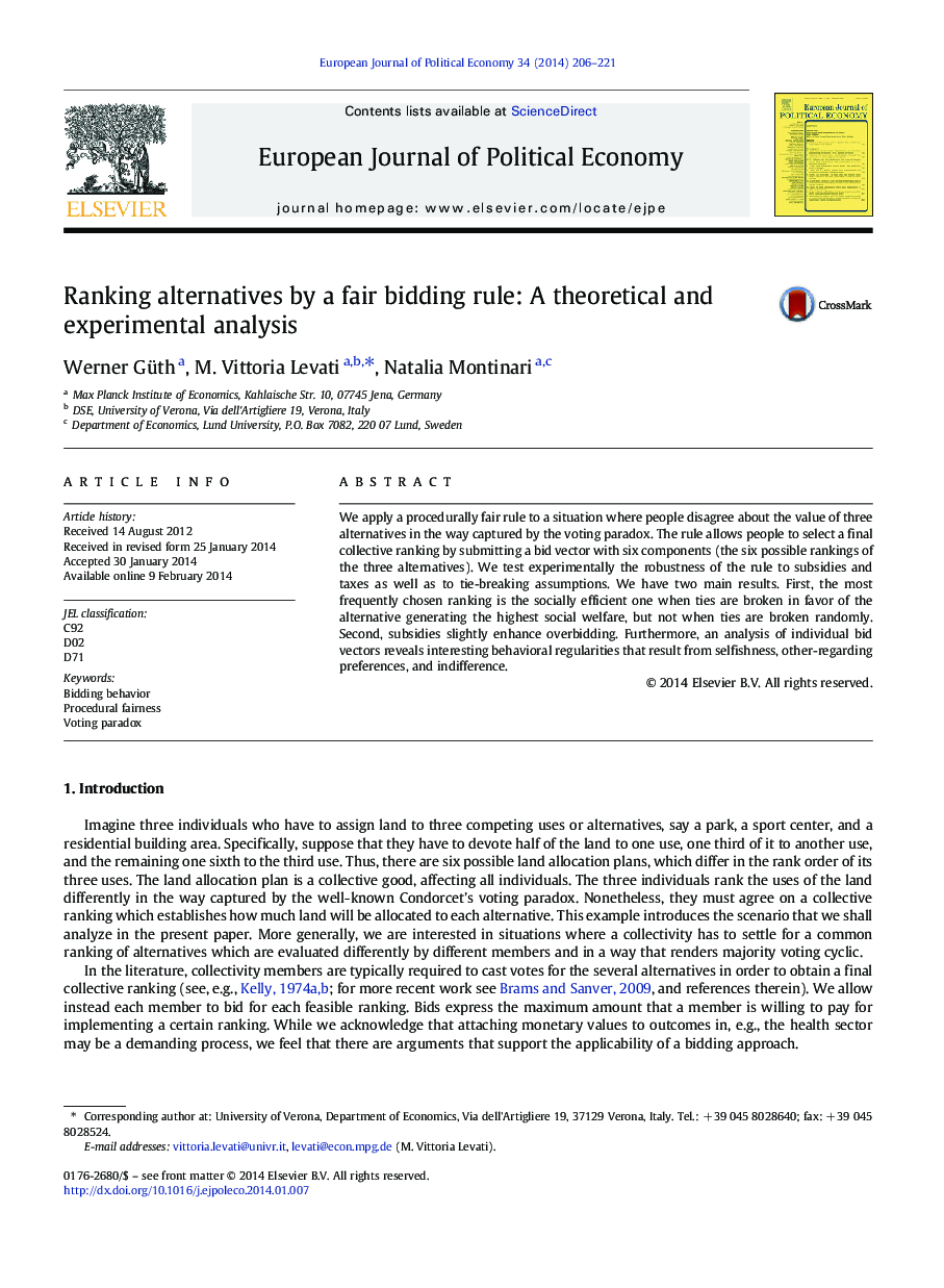 Ranking alternatives by a fair bidding rule: A theoretical and experimental analysis