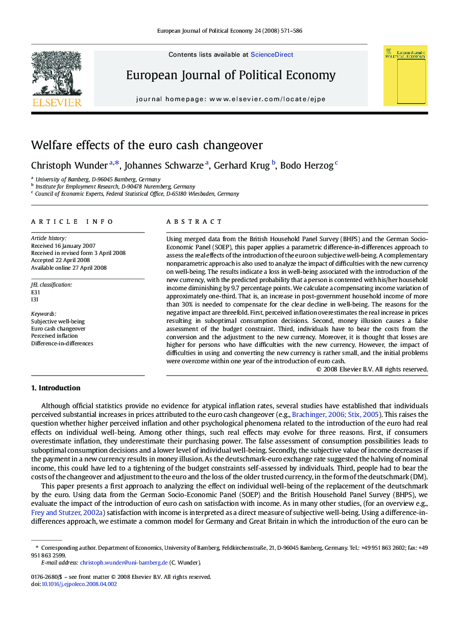 Welfare effects of the euro cash changeover