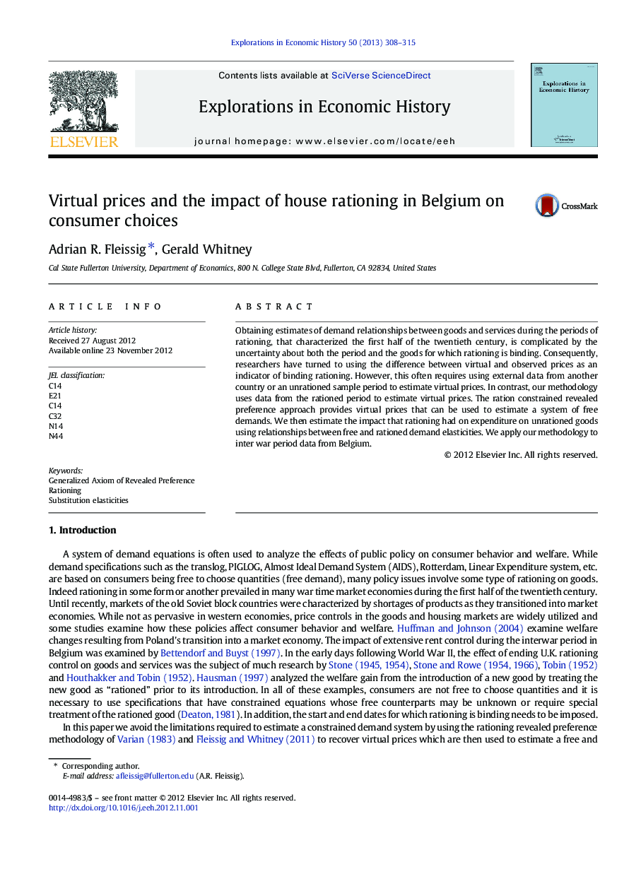 Virtual prices and the impact of house rationing in Belgium on consumer choices