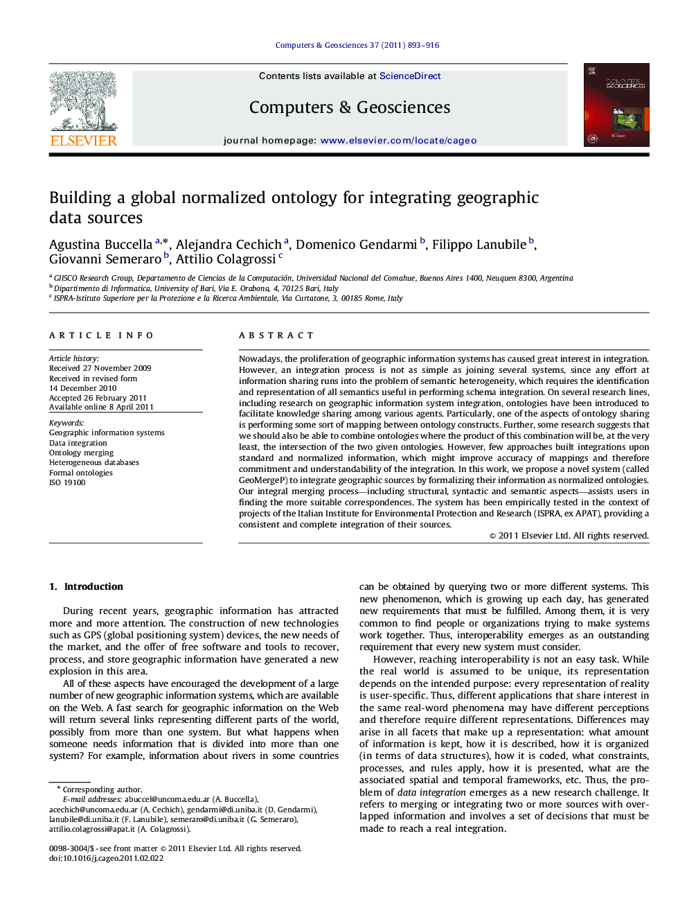 Building a global normalized ontology for integrating geographic data sources