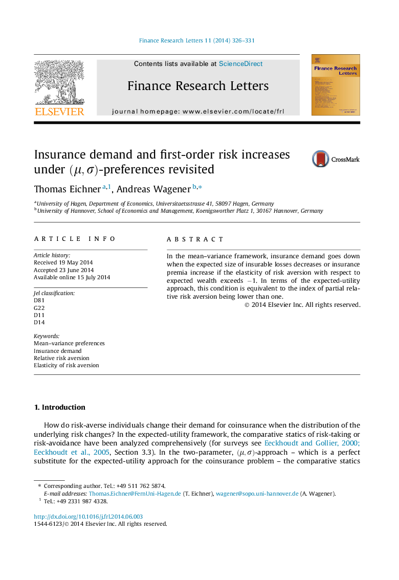 Insurance demand and first-order risk increases under (Î¼,Ï)-preferences revisited