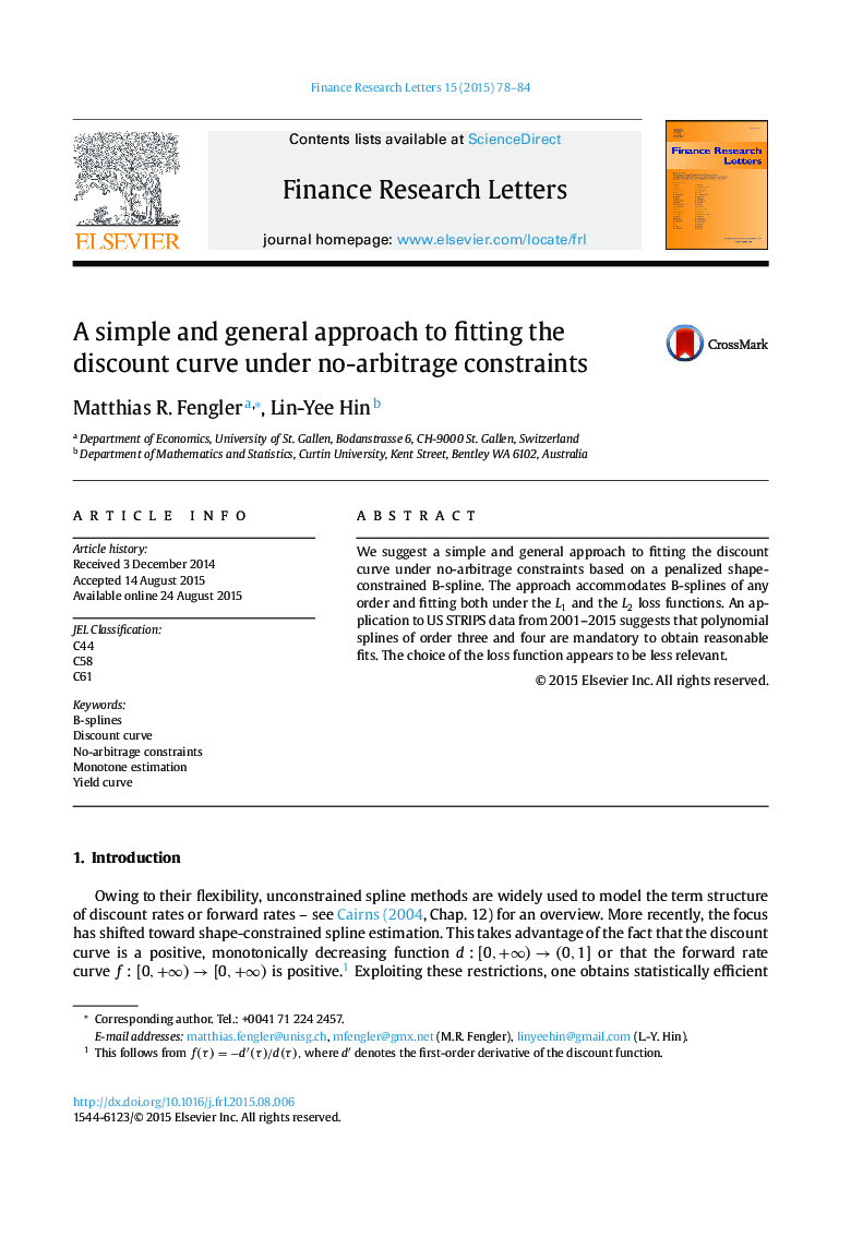 A simple and general approach to fitting the discount curve under no-arbitrage constraints