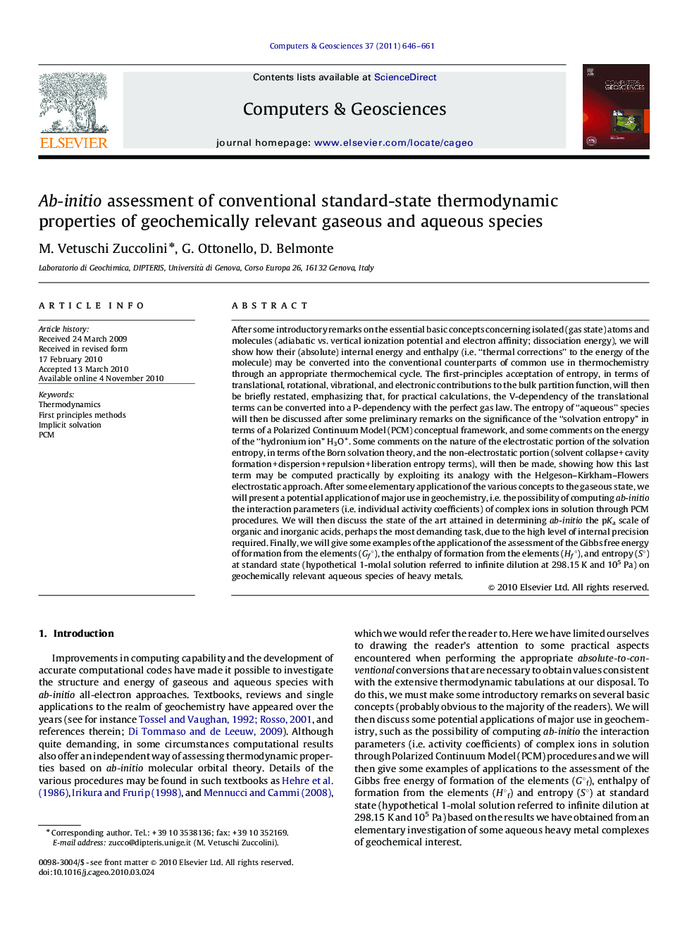 Ab-initio assessment of conventional standard-state thermodynamic properties of geochemically relevant gaseous and aqueous species