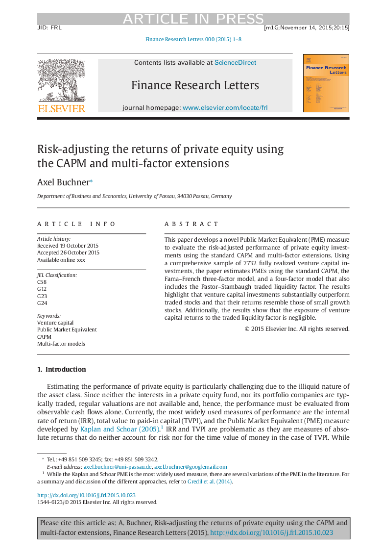 Risk-adjusting the returns of private equity using the CAPM and multi-factor extensions