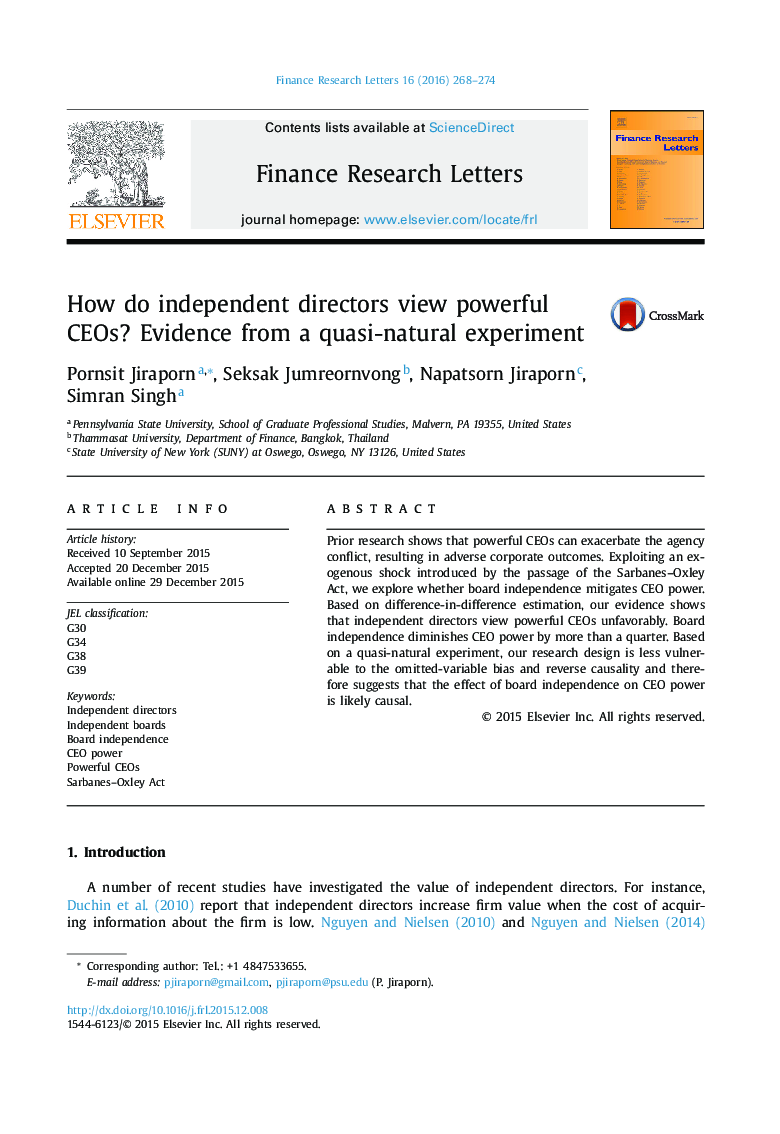 How do independent directors view powerful CEOs? Evidence from a quasi-natural experiment