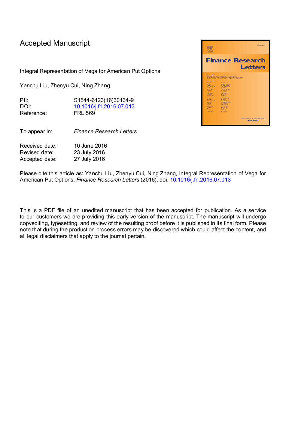 Integral representation of vega for American put options
