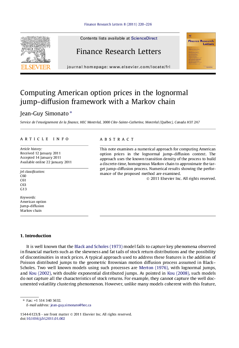 Computing American option prices in the lognormal jump-diffusion framework with a Markov chain