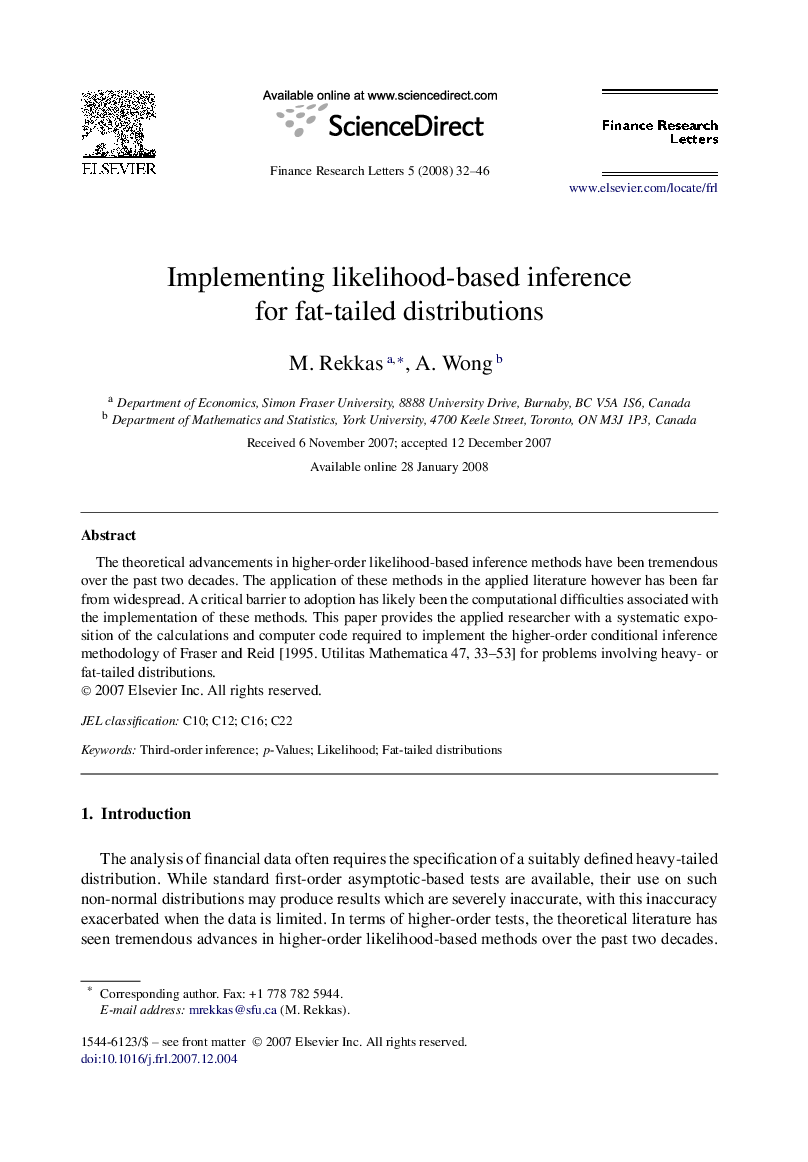 Implementing likelihood-based inference for fat-tailed distributions