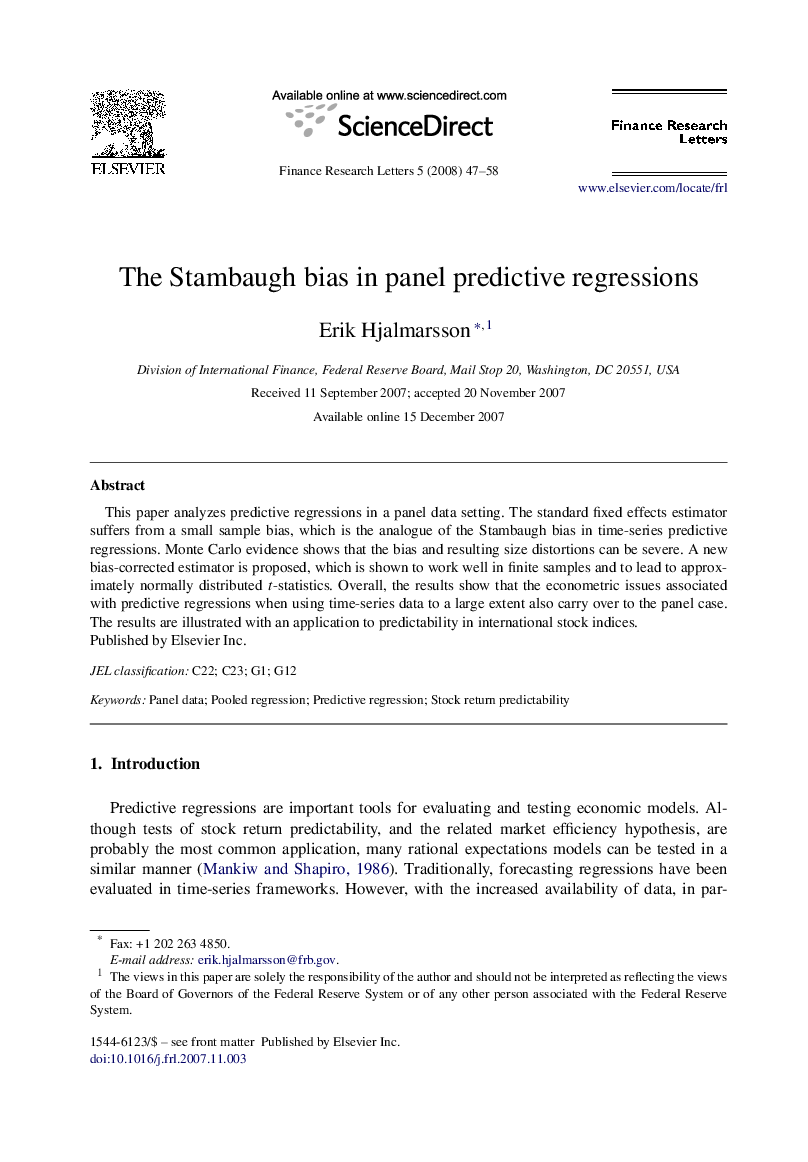The Stambaugh bias in panel predictive regressions