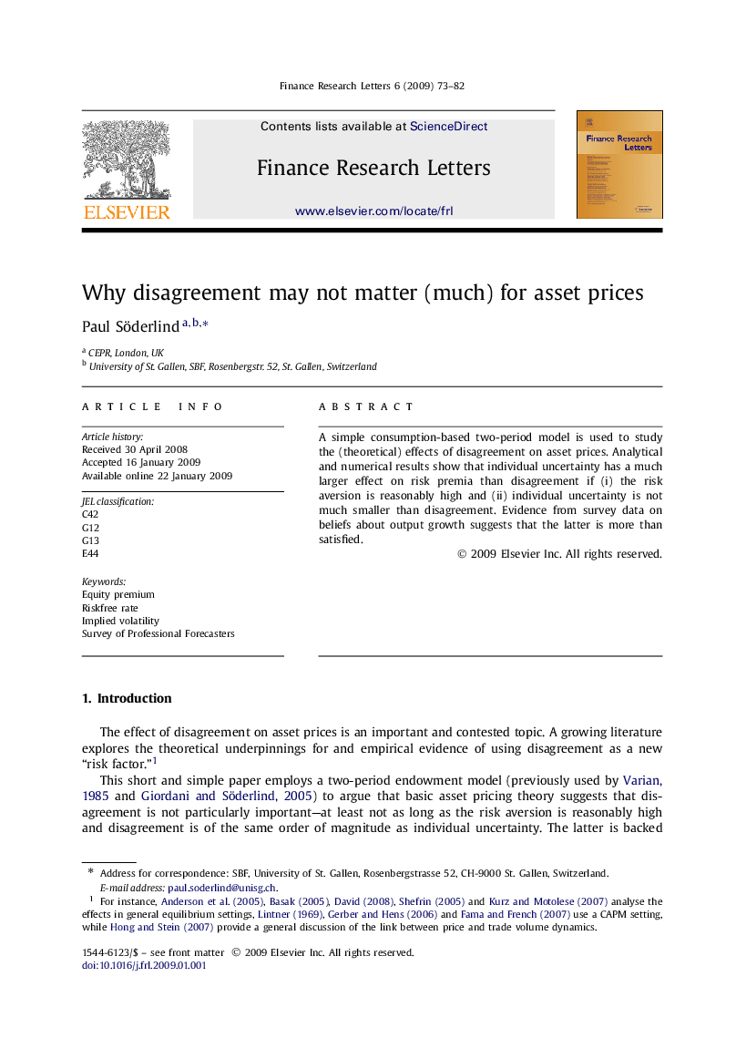 Why disagreement may not matter (much) for asset prices