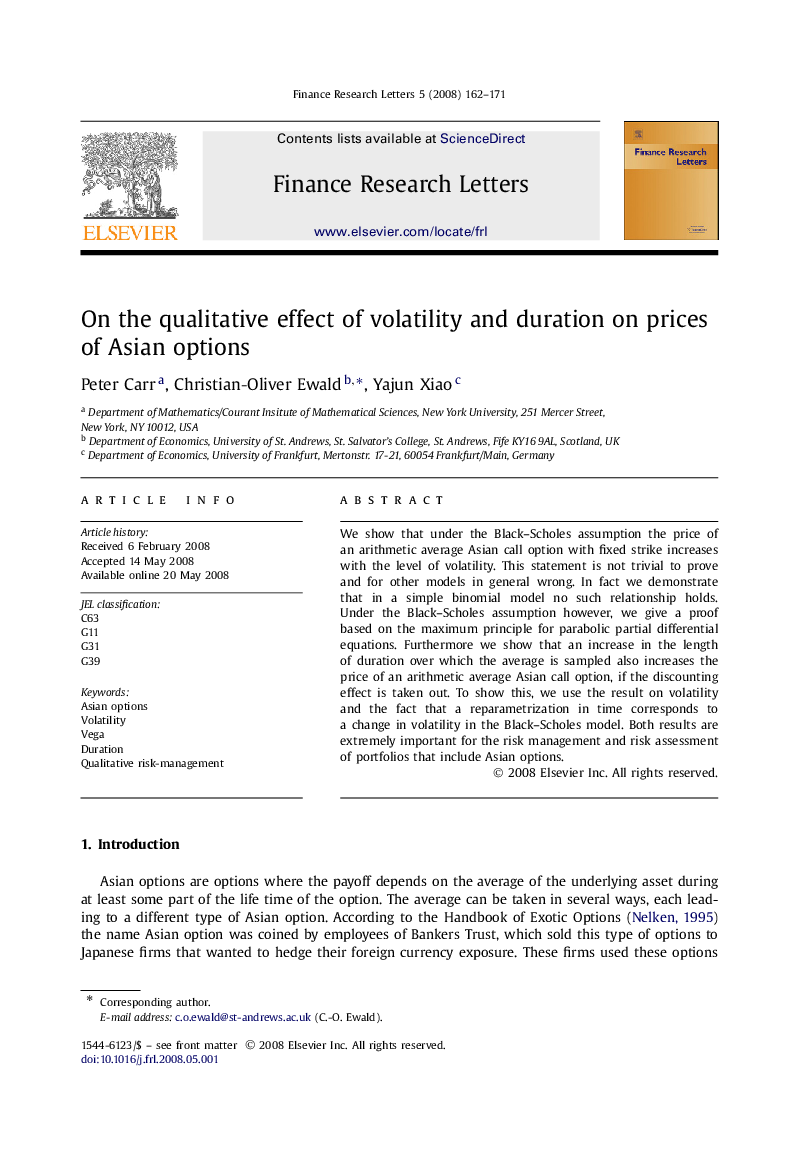 On the qualitative effect of volatility and duration on prices of Asian options