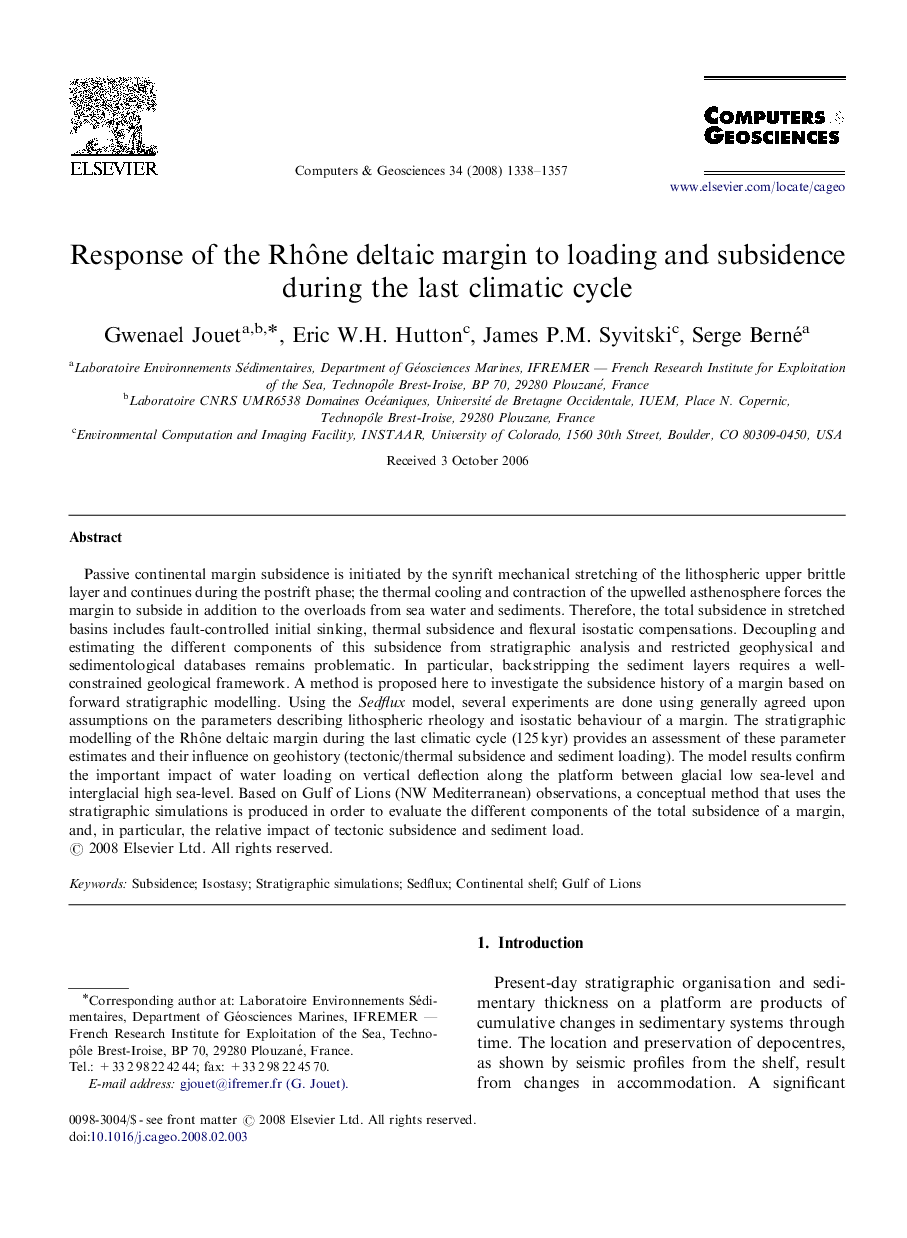 Response of the Rhône deltaic margin to loading and subsidence during the last climatic cycle